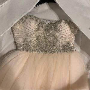 Hi-low wedding dress blush